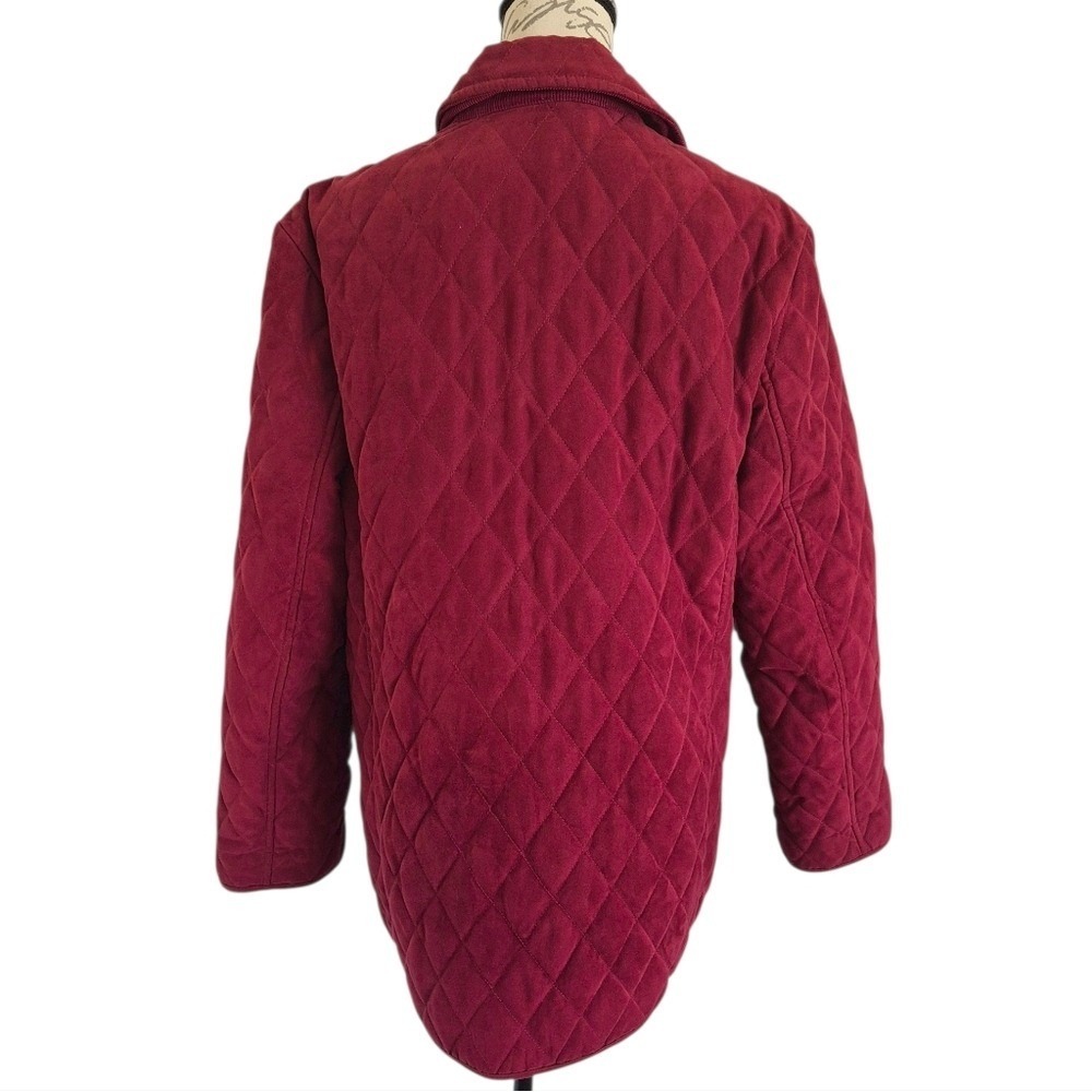Vintage Talbots Red Quilted Jacket Barn Coat Paisley Lined M Classic Preppy - Picture 5 of 17